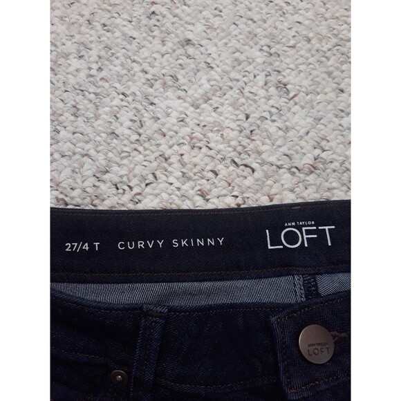 NWT Loft By Ann Taylor Curvy Skinny Jeans Classic Dark Indigo Wash Size 27/4 - Picture 7 of 11